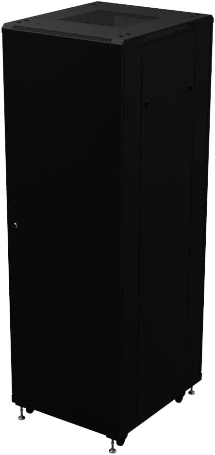 NavePoint 37U AV Rack Cabinet, 28 in Depth, Cold-Rolled Steel, Black