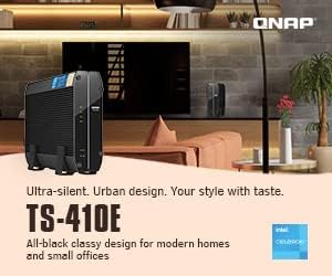 QNAP TS-410E-8G-US 4 Bay Professional fanless Desktop NAS with Intel Celeron Quad-core Processor, 8 GB DDR4 RAM and Dual 2.5GbE (2.5G/1G/100M) Network Connectivity (Diskless)