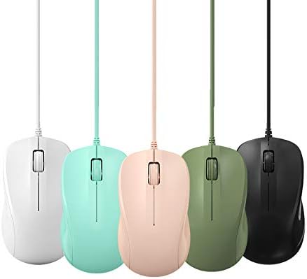 CORN USB Silent Wired Computer Mouse with Easy Click for Office and Home, 1200DPI, Premium and Portable, Compatible with Windows PC, Laptop, Desktop, Notebook (Green)