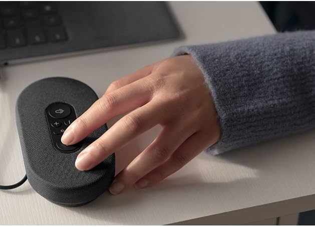 Microsoft Modern USB-C Speaker, Certified for Microsoft Teams, 2- Way Compact Stereo Speaker, Call Controls, Noise Reducing Microphone. Wired USB-C Connection,Black