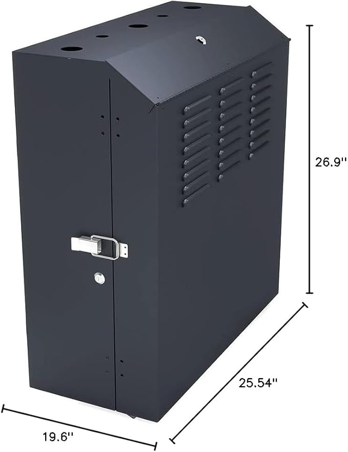 NavePoint 6U Vertical Server Rack Enclosure, Low Profile, 19.6" Deep, Max Weight Capacity 132lbs - 6U Network Cabinet Vertical Wall Mount, Perforated, Black