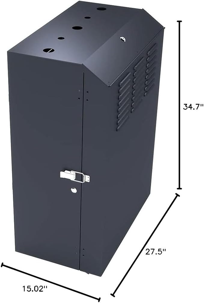 NavePoint 8U Vertical Server Rack Enclosure, Low Profile, 27.5" Deep, Max Weight Capacity 132lbs - 8U Network Cabinet Vertical Wall Mount, Perforated, Black