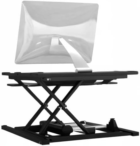 Power Pro Electric Height-Adjustable Desk Riser by VersaTables | USA Manufactured | Standing Desk Converter | Sit to Stand Desktop with Keyboard + Mouse Tray | 36"x 24" | Black
