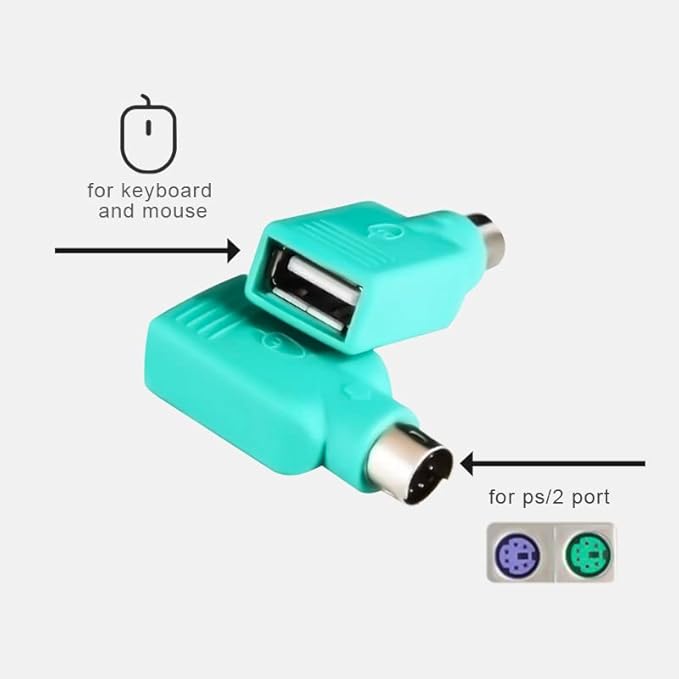 PS2 to USB Female,PS/2 Male Converter Changer Adapter for Wired Mouse 2pcs by Oxusbor(Notice:Can't Match All Motherboard,Have Matching Problem)