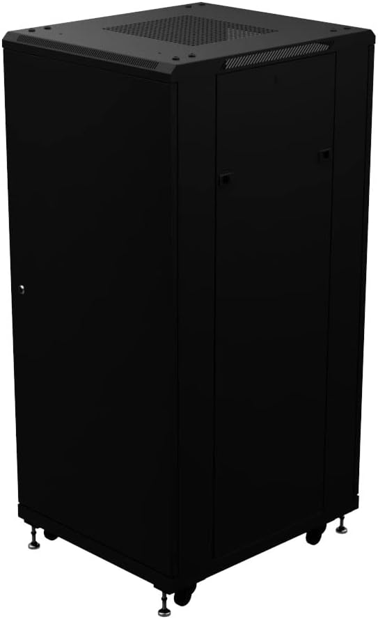 NavePoint 27U AV Rack Cabinet, 28 in Depth, Cold-Rolled Steel, Black