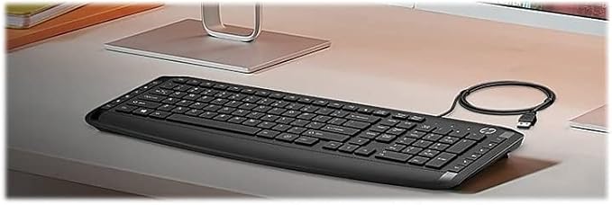 HP Pavilion Wired Keyboard and Mouse 200 (Black) - USB-A Plug-and-Play - Full-Sized Keyboard with Numeric Keypad, Enhanced F1-F12 Keys, & 12 Hotkeys - 1600 DPI Mouse - Windows Compatible (9DF28AA#ABL)