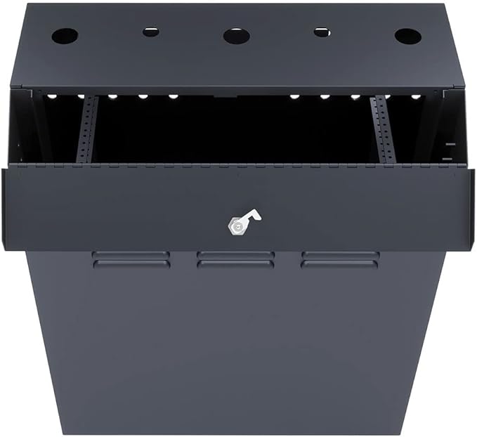 NavePoint 6U Vertical Server Rack Enclosure, Low Profile, 20.6" Deep, Max Weight Capacity 132lbs - 6U Network Cabinet Vertical Wall Mount, Perforated, Black