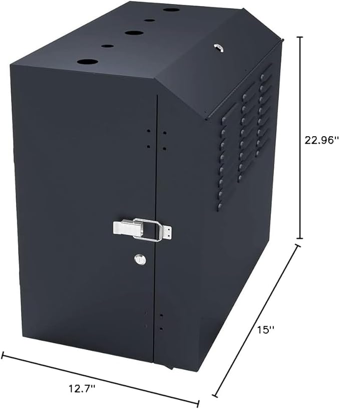 NavePoint 8U Vertical Server Rack Enclosure, Low Profile, 15.7" Deep, Max Weight Capacity 132lbs - 8U Network Cabinet Vertical Wall Mount, Perforated, Black