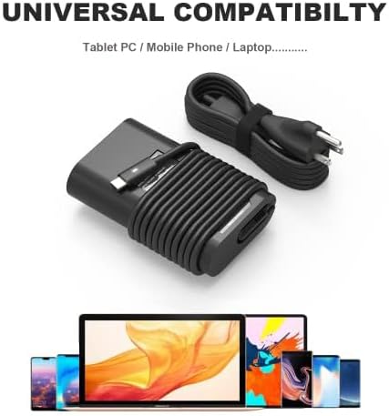 65w 45w USB-C Type C Laptop Charger Compatible with Dell Latitude 7275 7370 5420 5285 5290 5520 XPS 13 9250 9360 9365 9370 9380 9350 Chromebook 3100 3400 la65nm170 02YK0F Adapter Power Cord