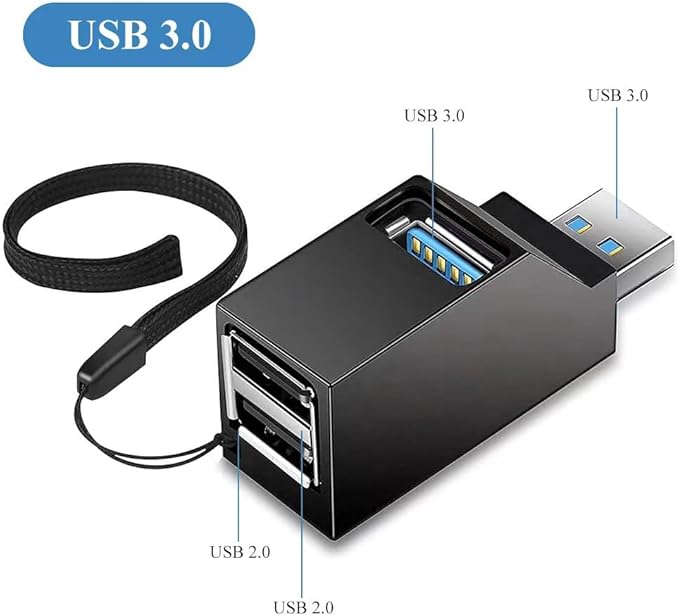 USB Hub,USB 3.0 Splitter,USB 3-Port Extender Multiport USB Adapter,High Speed Plug and Play Bus Powered for MacBook, Mac Pro/Mini,iMac, Surface Pro,XPS,Notebook PC,USB Flash Drives,Mobile HDD