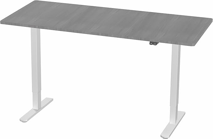 VIVO Electric 60 x 30 inch Stand Up Desk, Height Adjustable, Dark Gray Top White Frame, Home and Office Furniture Sets, DESK-KIT-0W6G