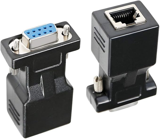 DTECH DB9 to RJ45 Serial Adapter RS232 Female to RJ-45 Female Ethernet Converter Compatible with Standard 9 Pin RS-232 Devices