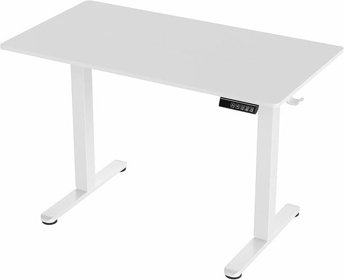 VIVO Electric 44 x 24 in Standing Desk, Memory Height Adjustment, White Top White Frame, DESK-E144W
