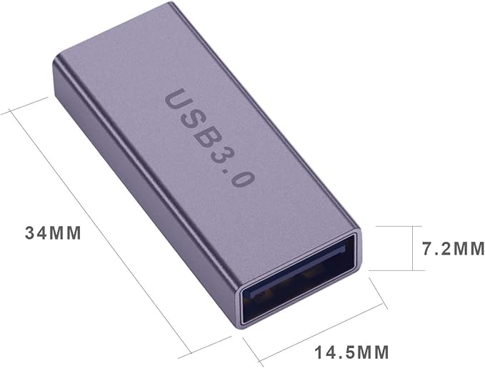 4Pack USB Female to Female Adapter for Connecting Two USB Male Ends Devices,Usba Extension Connector Compatible with MacBook Pro/Air, IPad Pro Google Pixel,Apple Etc.(Purple)