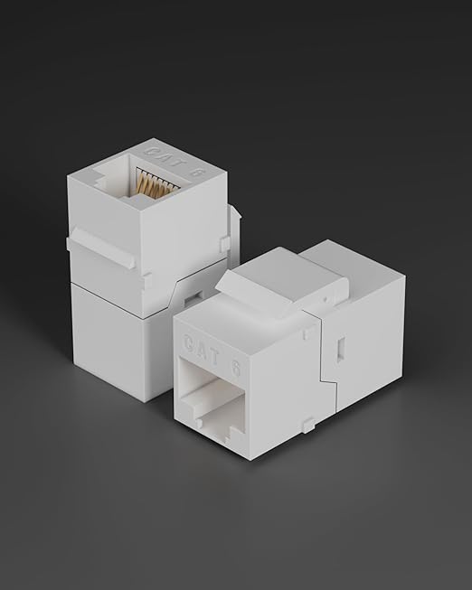 RJ45 Cat6 Keystone Coupler, 40-Pack Cat 6 Keystone Jack Ethernet Coupler Female to Female for Cat6/Cat5e/Cat5 Network Cable, White