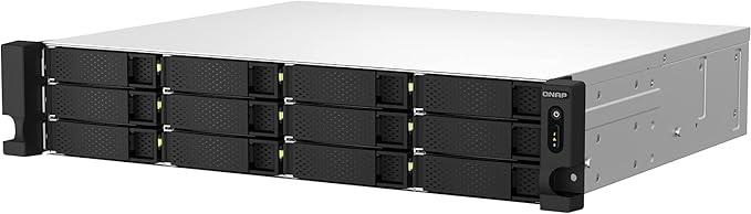 QNAP TS-1264U-RP-8G-US 12 Bay High-Speed Rackmount NAS Intel® Celeron® N5105/N5095 4-Core CPU, 8GB DDR4 Memory and 2.5GbE (2.5G/1G/100M) Network Connectivity (Diskless)