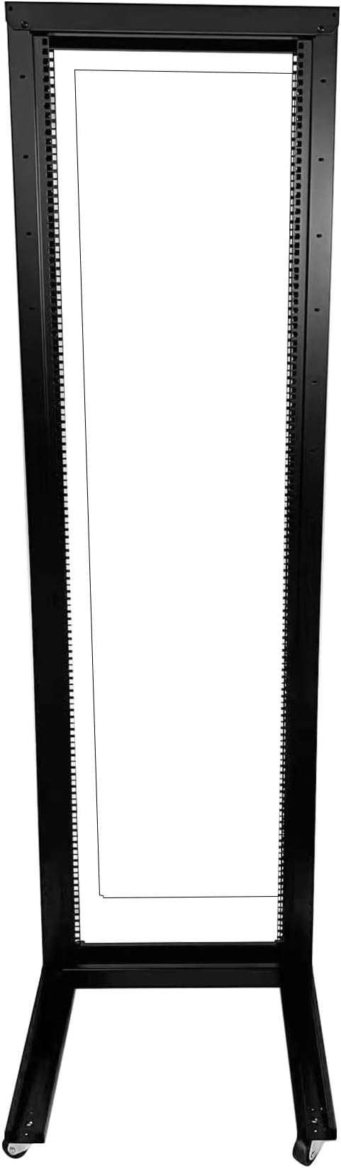 2 Post 42U Open Frame Server Rack 2-Post Server Rack Network Rack,with Movable casters,Comes with 2 Center Trays,for 19 Inch Equipment, Networking Data & IT Devices,1080lbs Weight Capacity(2P-DL-42)