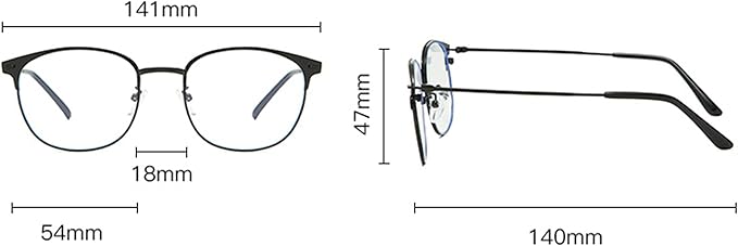 Shiratori New Vintage Fashion Half Frame Semi-Rimless Clear Lens Glasses