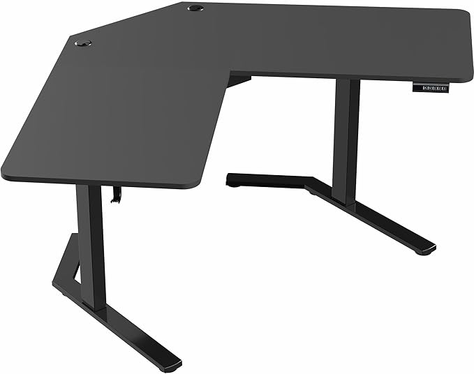 VIVO Electric Corner L-Shaped 55 x 55 in Standing Desk, Memory Height Adjustment, Black Top Black Frame, DESK-E1L110B