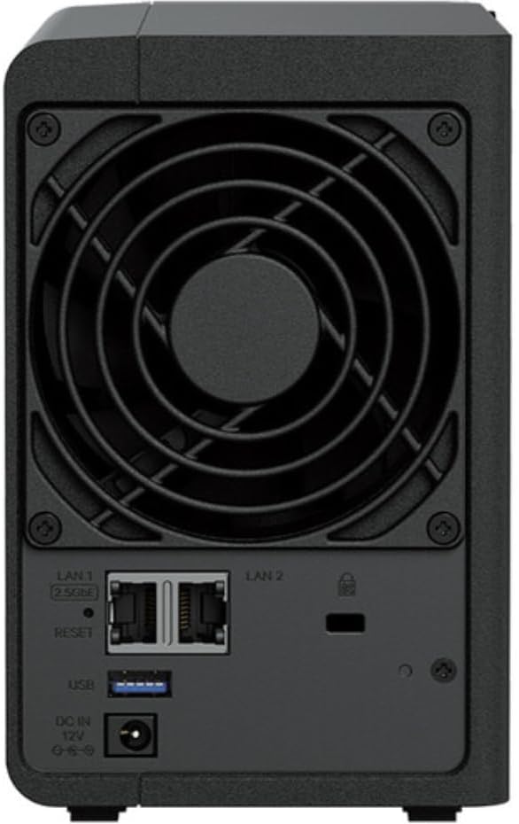 DS725+ 2-Bay NAS Server Combo with 16TB (2 x8TB) HDD, 4GB DDR4 ECC RAM, 2.5GbE LAN