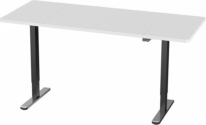 VIVO Electric 60 x 24 inch Stand Up Desk, Height Adjustable, White Top Black Frame, Home and Office Furniture Sets, DESK-KIT-B06W