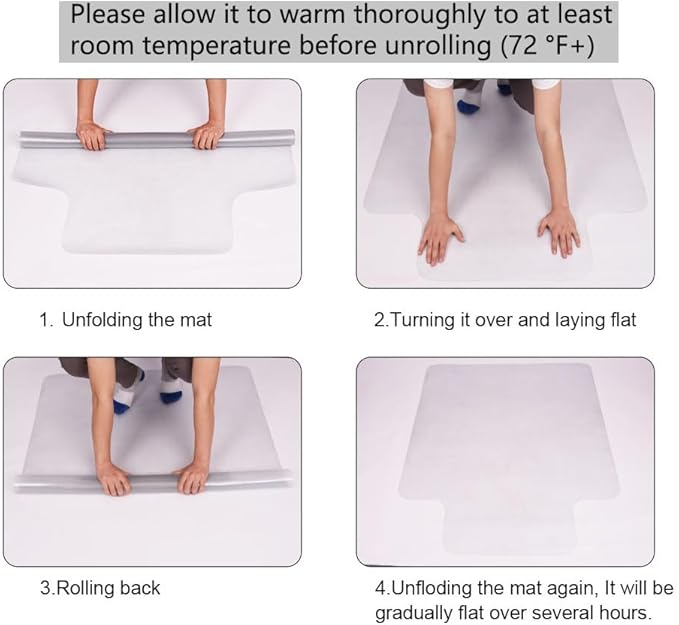 AiBOB 2 Pack Office Chair Mat for Hardwood Floor, 36 X 48 inches, Hard Floor Chair Mats Under Computer Desk, Easy Glide for Rolling Chairs, No Curling