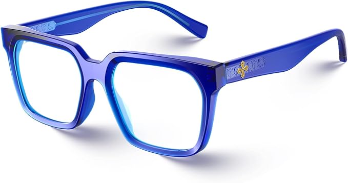 VISOONE Rectangle TR90 Blue Light Blocking Glasses Computer Eyewear with Preppy Look for Women and Men Cougar
