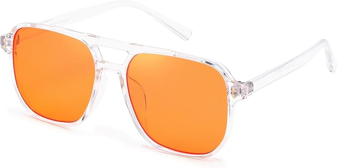 FEISEDY Amber Blue Light Glasses for Computer Gaming Orange/Yellow lens Anti Eyestrain Sleep Glasses G2835