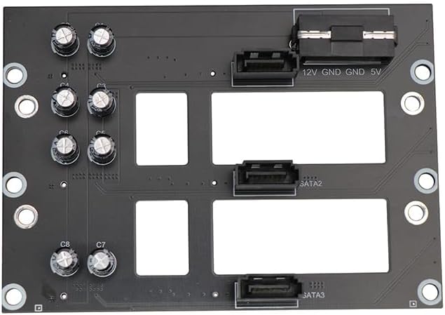 JMT NAS Chassis Adapter SATA 2.5/3.5 inch Hard Drive Backplane 6G High Speed Storage Server Backplane with SATA7P Interface (NAS-S 3Bay)