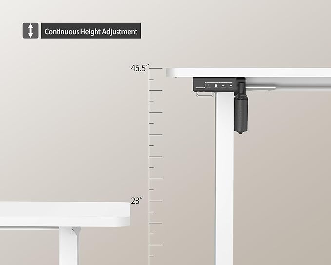 Electric Standing Desk Adjustable Height, 32x20 Inches Sit Stand up Desktop for Home Office, Ergonomic Rising Computer Table with Memory Preset, White