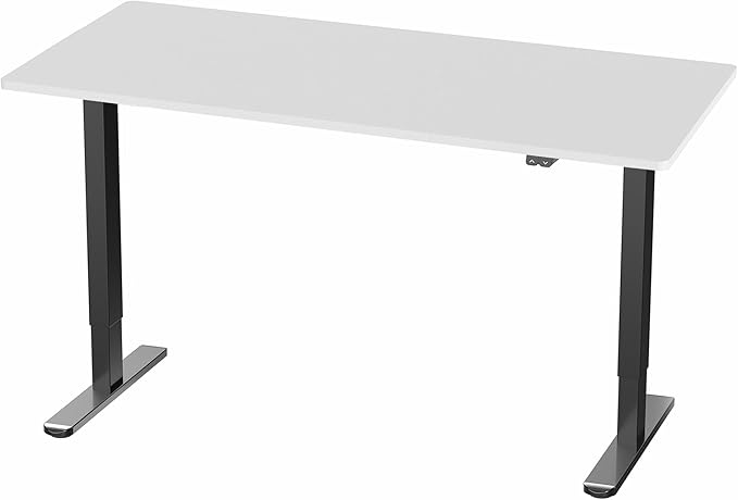 VIVO Electric 60 x 30 inch Stand Up Desk, Height Adjustable, White Top Black Frame, Home and Office Furniture Sets, DESK-KIT-0B6W