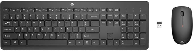 HP Wireless Keyboard and Mouse Combo - Full Size Membrane Chiclet Style Keyboard, 3-Zone Layout, 2.4GHz Wireless Connection, Compatible with PC, Mac