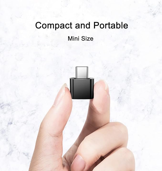 USB C to USB Adapter 4 Pack, USB Female to Type C Male OTG Adaptor, USB C Adapter Compatible with MacBook Pro, iPhone 17/16/15, Samsung Galaxy, iPad, Laptops, Tablets and More (2 Black and 2 White)