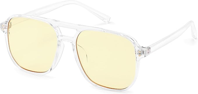 FEISEDY Amber Blue Light Glasses for Computer Gaming Orange/Yellow lens Anti Eyestrain Sleep Glasses G2835