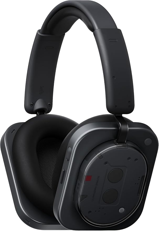 Nothing Headphone (1) Hybrid Active Noise Cancelling Headphones, Wireless Over-Ear Headphones with 6 Mics, 80Hrs Playtime, Hi-Res Audio, KEF-Tuned, Spatial Sound, Comfort Fit & Fast Charging Black