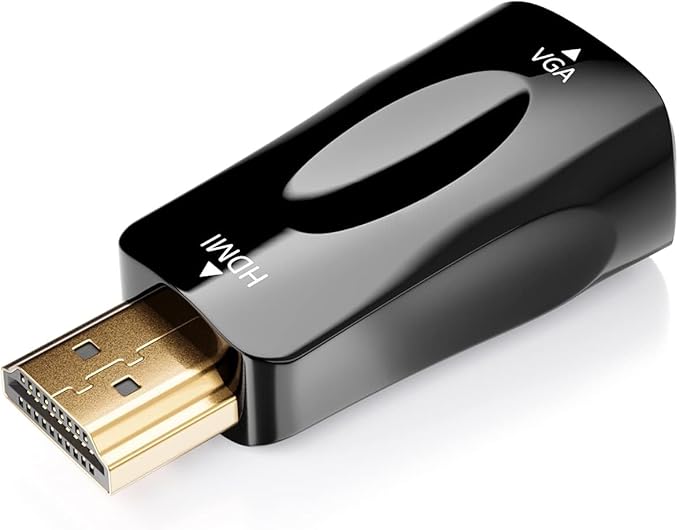 HDMI to VGA Adapter Converter mini, 1080P Male to Female Cord for Computer, Desktop, Laptop, PC, Monitor, Projector, HDTV, Chromebook, Raspberry Pi, Roku, Xbox and More(Black)