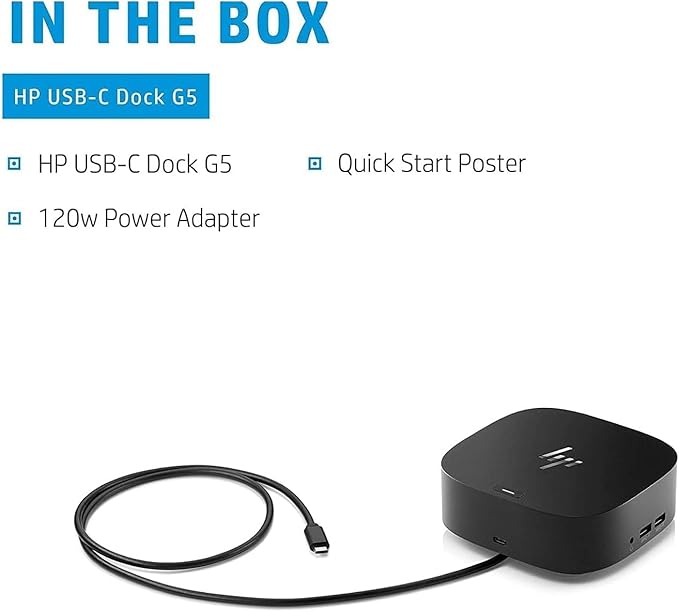HP USB-C Dock G5-11-in-1 Adapter for Both USB-C and Thunderbolt-Enabled Laptops, PCs, Notebooks - Single Cable for Charging, Networking, or Data Transfers Bundle with Dockztorm Hub 2-Pack