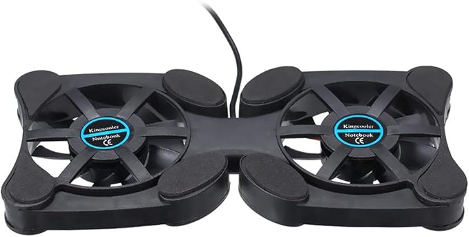 QUZHI Mini Portable Folding Foldable USB Dual Fan Cooler Cooling Pad for PC Laptop Notebook 7