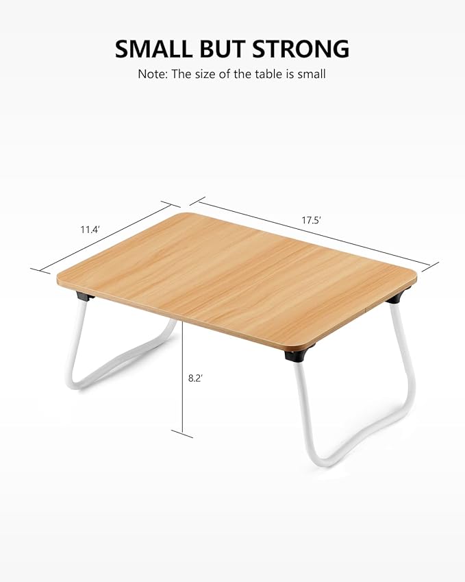 Laptop Bed Desk, Foldable Lap Desk, Portable Laptop Stand, Lightweight & Mini Table for Breakfast/Picnic/Drawing/Couch/Floor - Wood