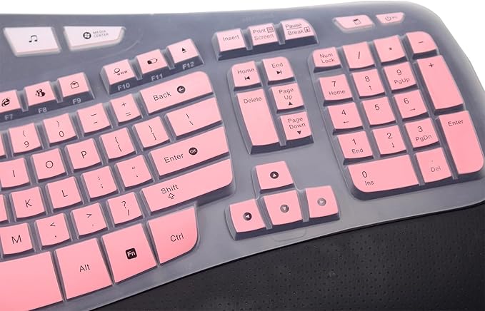Silicone Keyboard Skin Cover Compatible for Logitech K350 MK550 MK570 Wireless Wave Keyboard, Logitech K350 MK550 MK570 Keyboard Skin (Ombre Pink)