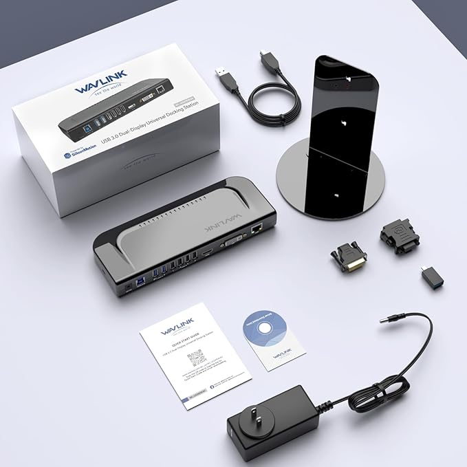 Docking Station Dual Monitor, WAVLINK 13-in-1 USB C Docking Station for M1/M2 Mac, Windows, Thunderbolt 3&4, USB4 (Dual Video: HDMI and DVI/VGA/HDMI, Gigabit Ethernet, Audio, Mic, 6 USB Ports)