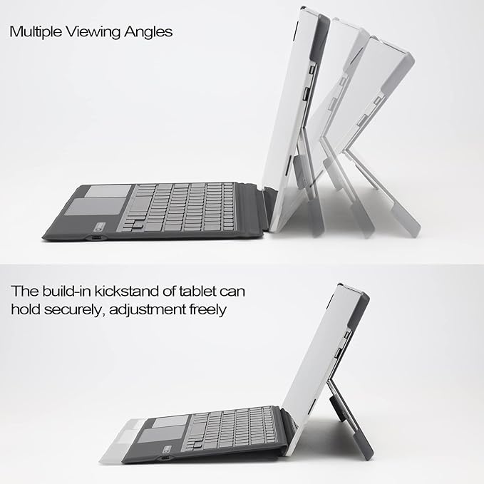 Surface Pro 7 Keyboard, Bluetooth Keyboard for Microsoft Surface Pro 7 Plus/ 7/6/ 5/4 /3, Multi-Gesture Touchpad, 7 Color Backlight, Magnetic Detachable