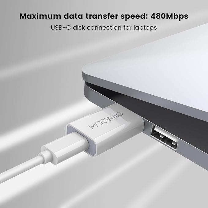 MOSWAG 3 Packs USB C Adapter USB C to USB Adapter USB Male to Type C Female Adapter Compatible with Apple MagSafe Charger,iMac,MacBook Pro,MacBook,Laptops,PC,Computers and More