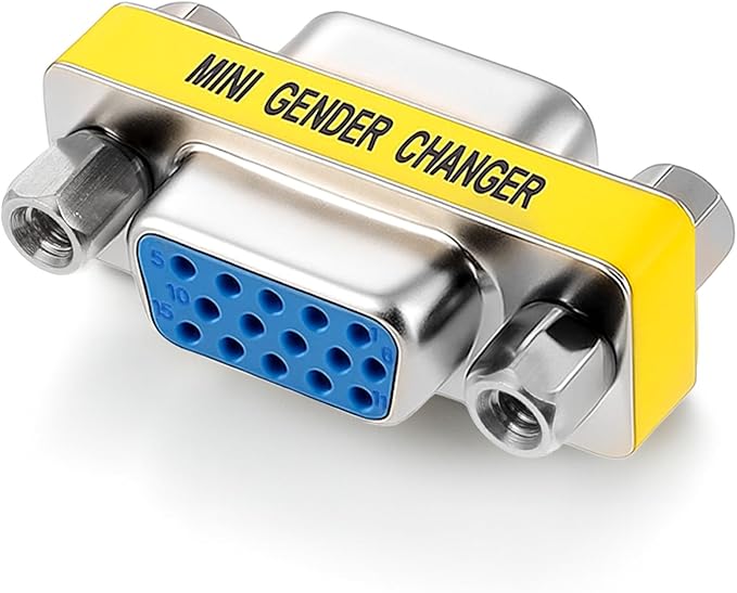 VGA Female to Female Adapter, VGA Coupler HD15 Mini Gender Changer VGA Cable Extender Connector for Monitors Projectors Equipment Cable
