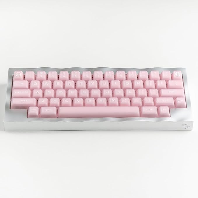 ULTRAEQUIP Keycap Set Pink Jade, 160 Keys RSA Profile PBT Keycaps Double Shot Translucent Custom Set with Split 7U Spacebar for Alice ISO ANSI 60, 75, 80, 95, 100% Mechanical Keyboard