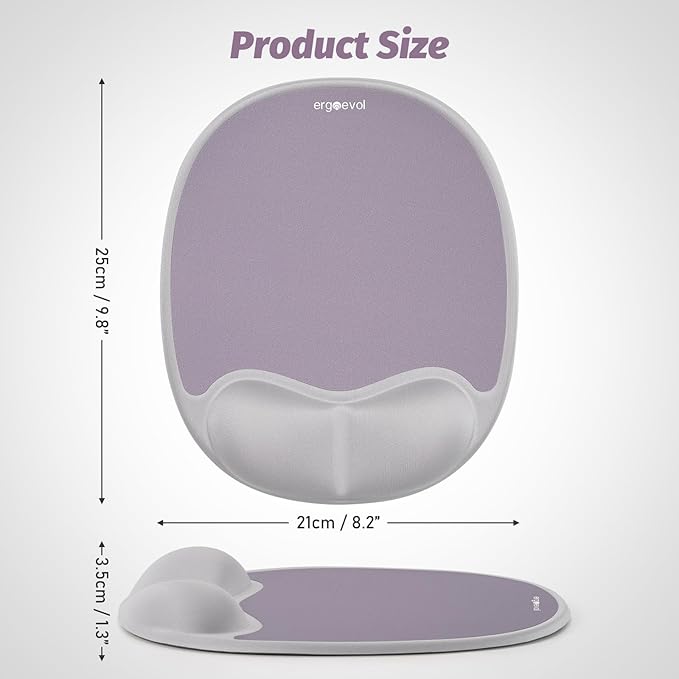 Ergonomic Mouse Pad with Skin-Friendly Lycra Memory Foam Wrist Rest, Easy-to-Clean Smooth PP Surface, and Non-Slip PU Base – Ideal for Vertical, Ergonomic, and Office Mice(Silver Gray)