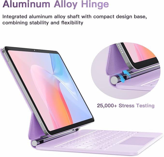 for iPad Air 11 inch Case with Keyboard (M4/M3/M2, 2026/2025/2024), iPad Pro 11 (4th/3rd/2nd/1st Gen) & Air 5/4th Magic Keyboard Case, 11 Colors Backlit, Multi-Touch Trackpad, Purple