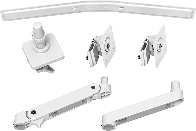 Ergotron – Upgraded LX Pro Premium Dual Direct Monitor Arm, VESA Desk Mount – for 2 Monitors Up to 27 Inches, 9 lbs Each – White