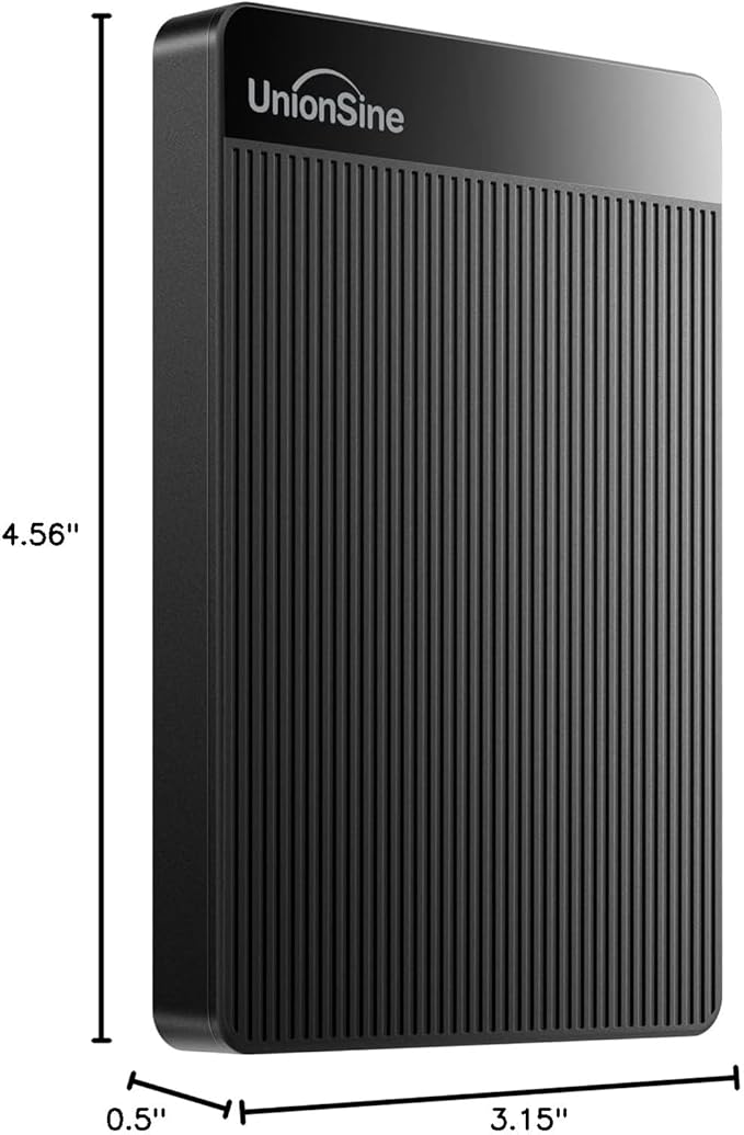 UnionSine 500GB Ultra Slim Portable External Hard Drive HDD-USB 3.0 for PC, Mac, Laptop, PS4, Xbox one, Xbox 360-(Black)