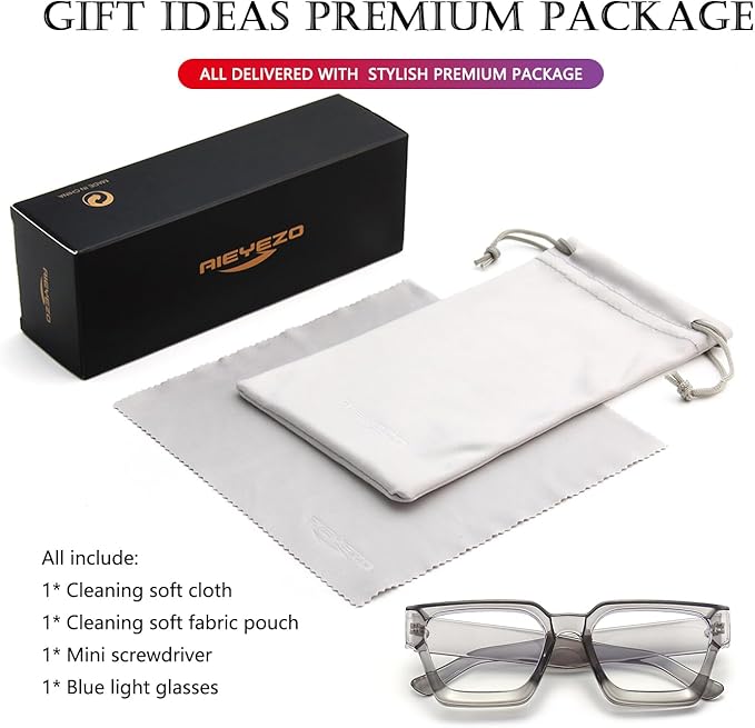 AIEYEZO Square Thick Frame Glasses for Women Men Fashion Blue Light Glasses Trendy Chic Computer Eyeglasses